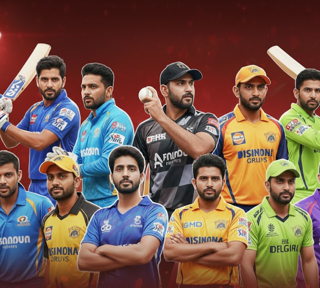 Khelofun supports pictures of cricket players with a trophy representing success.