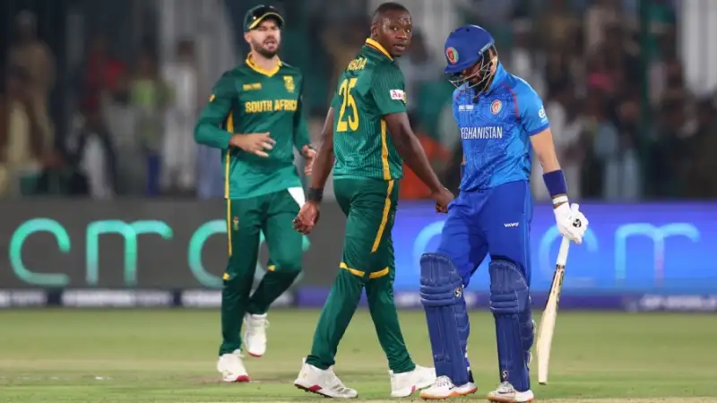 South African cricket players celebrating after winning a dramatic double Super Over match.