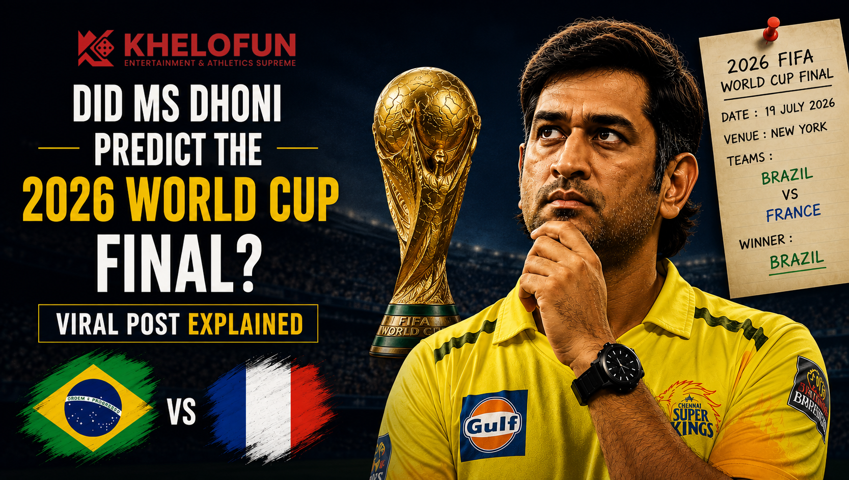Dhoni FIFA Worldcup Pridiction 2026 | Khelofun
