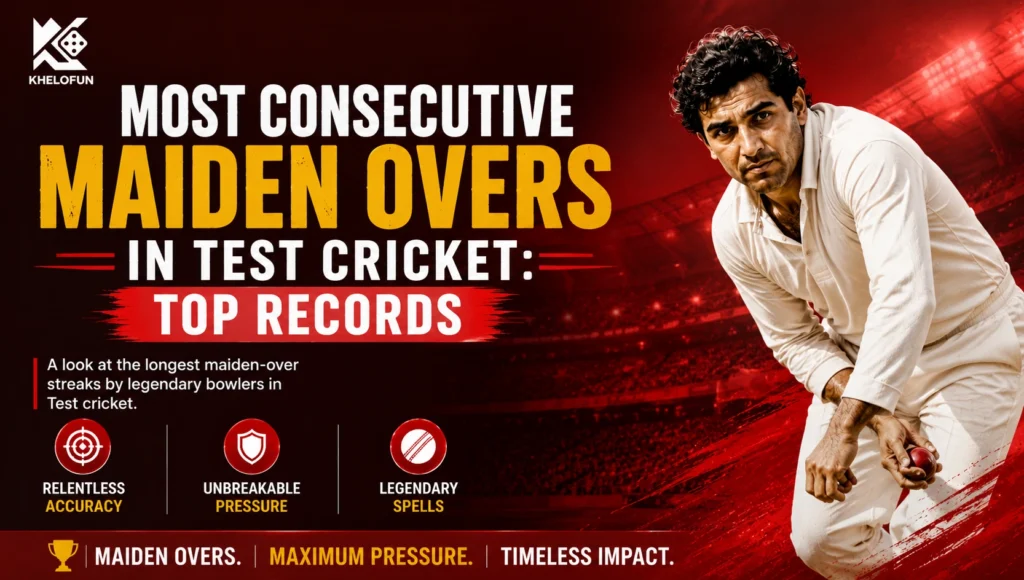 Top Maiden Over Streaks in Test Cricket | KheloFun